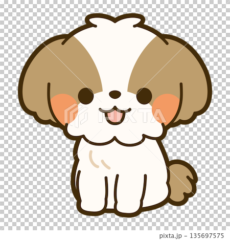 かわいいシーズーのイラスト かわいいシーズーのイラスト 135697575