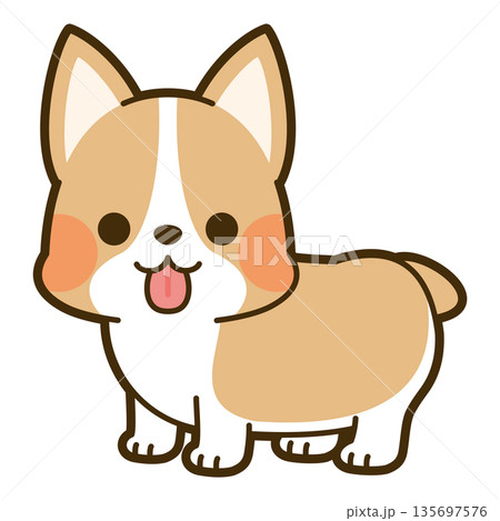 かわいいコーギーのイラスト 135697576