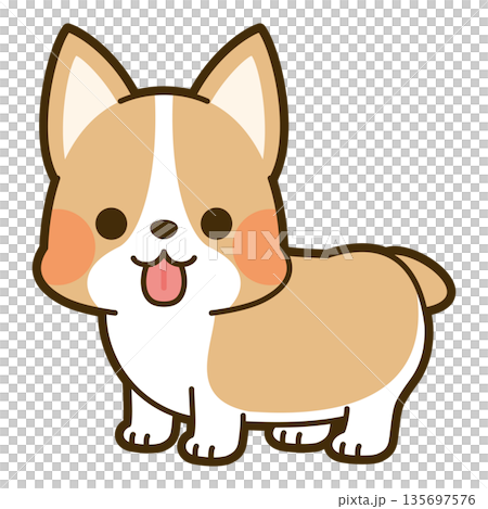 かわいいコーギーのイラスト 135697576