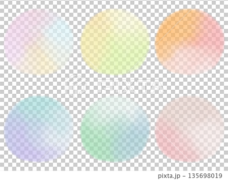 Colorful watercolor textured circles: frame material set Colorful watercolor textured circles: frame material set 135698019