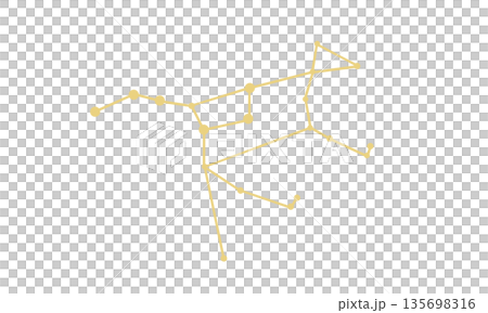 大熊座星座線條圖（金色） 135698316