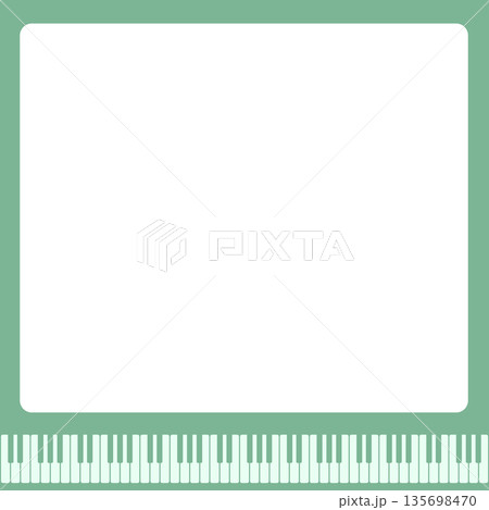 ピアノのキーボード付きスクエアフレーム　2色グリーン 135698470