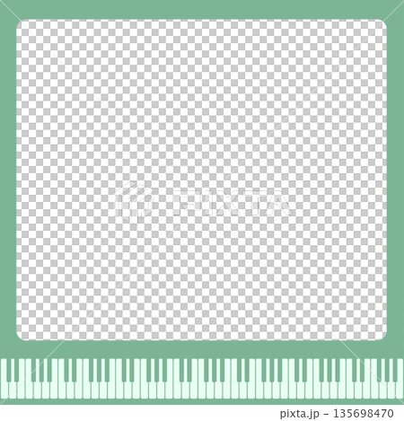 ピアノのキーボード付きスクエアフレーム　2色グリーン 135698470
