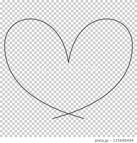 シンプルで可愛いポップなデザインの手書き風のハート型素材(線のみ、透過) シンプルで可愛いポップなデザインの手書き風のハート型素材(線のみ、透過) 135698494
