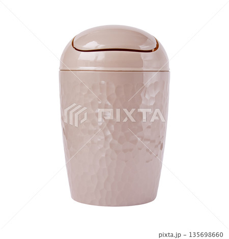 A 1-liter tabletop trash can in beige. This container is perfect for keeping your bathroom countertop tidy and organized, wherever convenient storage of small waste is needed. 135698660
