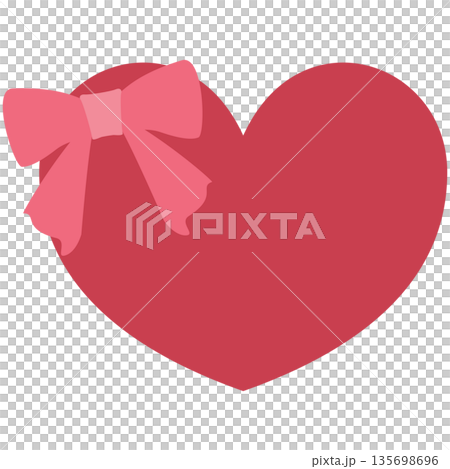 Simple, cute, pop design with red heart-shaped ribbon 135698696