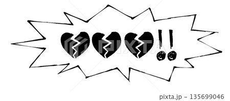 暴力的な言葉・悪口・罵倒・絶叫のイメージふきだし 暴力的な言葉・悪口・罵倒・絶叫のイメージふきだし 135699046