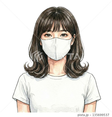 マスクを付けている女性 135699537