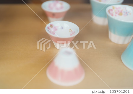 Ceramic cup in Kakunodate town, Semboku District, Akita Prefecture, Japan. Akita, Japan, 23 April 2025 Ceramic cup in Kakunodate town, Semboku District, Akita Prefecture, Japan. Akita, Japan, 23 April 2025 135701201