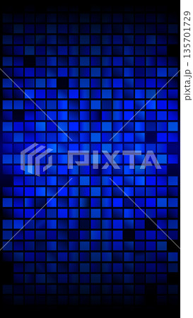 Blue digital grid background with glowing square shapes, abstract pattern for technology 135701729