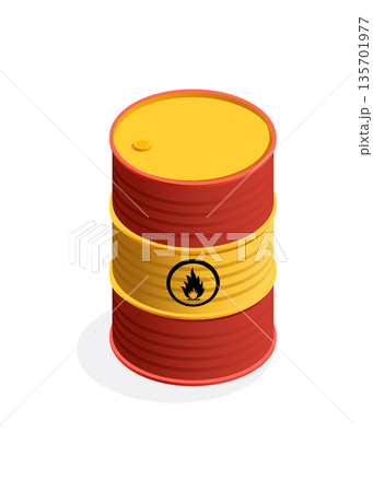 Oil Barrels on White Background stock Illustration 135701977