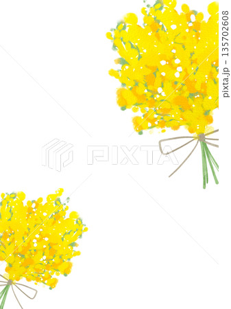 水彩風の菜の花フレーム 135702608