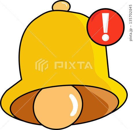 Notification Bell Alert Icon with a red warning 135702845