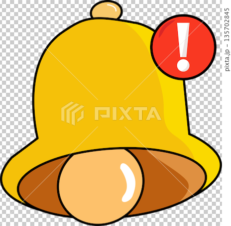 Notification Bell Alert Icon with a red warning 135702845