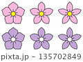 春色の桜風シンプル花イラストセット 135702849