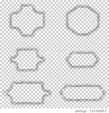 Monochrome sand grain style border frame set 2 Monochrome sand grain style border frame set 2 135702851