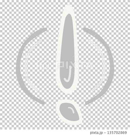 Hand drawn Exclamation Mark doodle simple Icon. 135702869