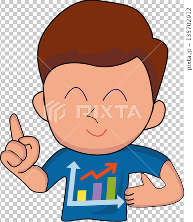 Illustration of A Boy with Growth Chart Illustration of A Boy with Growth Chart 135702912