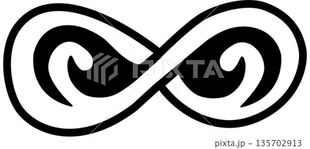 Abstract Black stylized Infinity symbol Abstract Black stylized Infinity symbol 135702913