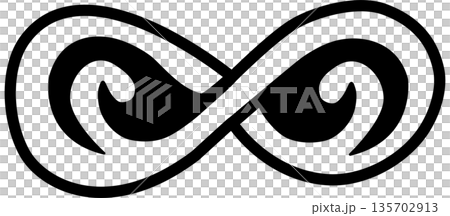 Abstract Black stylized Infinity symbol Abstract Black stylized Infinity symbol 135702913