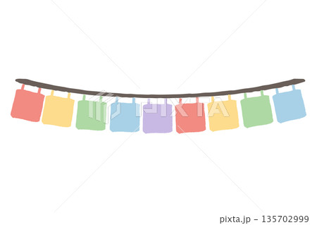 ふんわり春色 卒園・入園シリーズ｜カラフルなガーランド 135702999