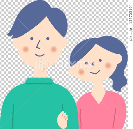 笑顔の若いカップル上半身 135703194