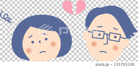 破局したカップルの顔アイコン 135703198
