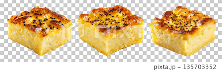 Pastel de Choclo baked corn casserole, placed isolated on white background, concept of South American Cuisine 135703352