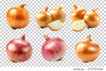 Fresh yellow onion isolated on white background 135703384