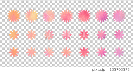 Vector illustration of flowers painted with pink watercolors. Pastel flower icon set. Vector illustration of flowers painted with pink watercolors. Pastel flower icon set. 135703573