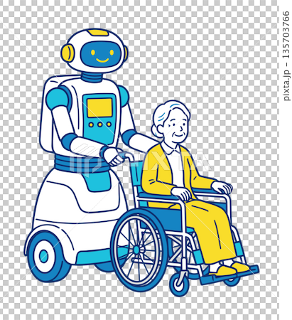 一款輔助老年人乘坐輪椅的人形機器人 135703766