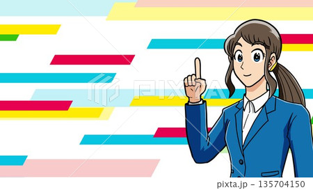 カラフル背景、男性女性 135704150