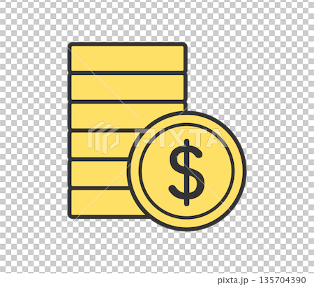 Stacked coins vector illustration Stacked coins vector illustration 135704390