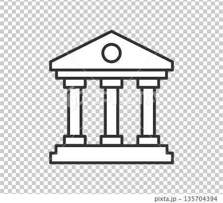 Simple bank building icon illustration vector 135704394
