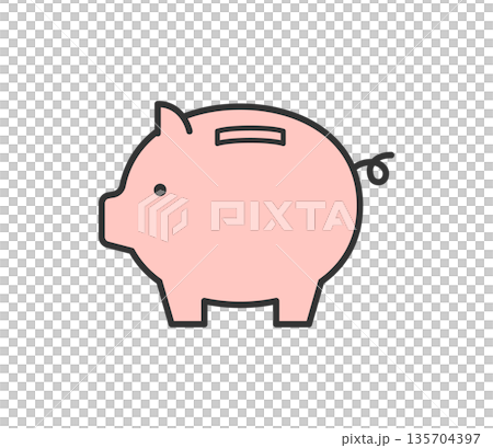 Cute piggy bank illustration vector Cute piggy bank illustration vector 135704397