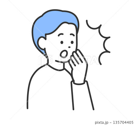 ビックリする男性のイラスト ベクター ビックリする男性のイラスト ベクター 135704405