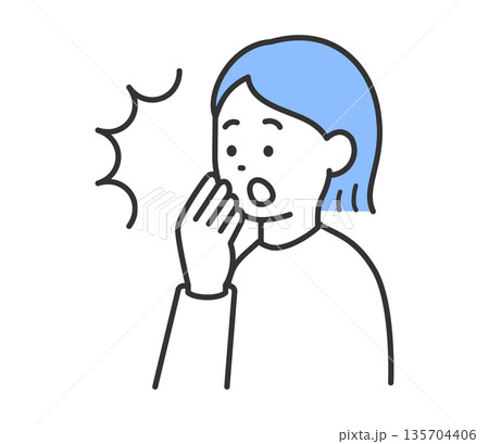 ビックリする女性のイラスト　ベクター 135704406