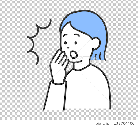 ビックリする女性のイラスト　ベクター 135704406