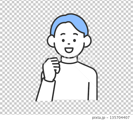 Vector illustration of a man doing a fist pump Vector illustration of a man doing a fist pump 135704407