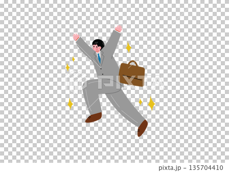 A businessman jumping in excitement 135704410