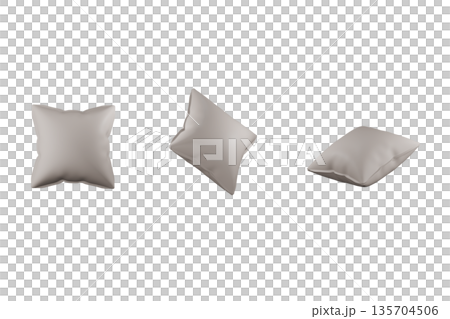 3D illustration of a white cushion 135704506