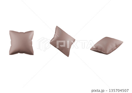 ピンクのクッションの3Dイラスト 135704507