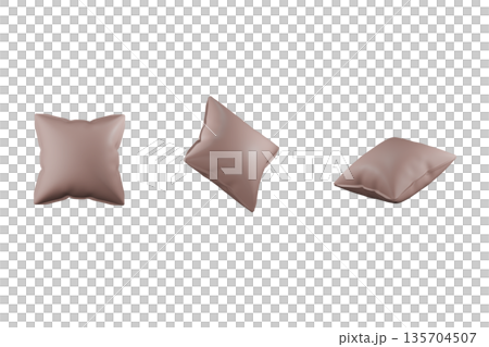 ピンクのクッションの3Dイラスト 135704507