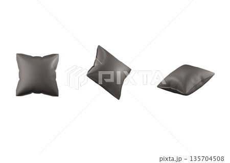 グレーのクッションの3Dイラスト 135704508