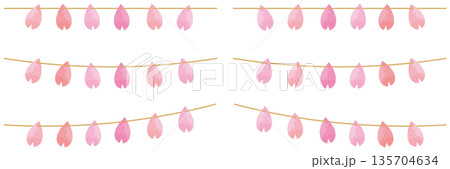水彩風　可愛い桜のガーランド 135704634