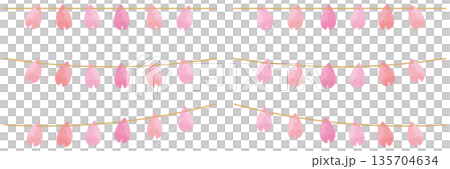 水彩風　可愛い桜のガーランド 135704634