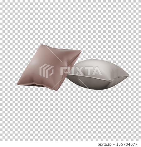 重なり合うピンクと白のクッション 重なり合うピンクと白のクッション 135704677