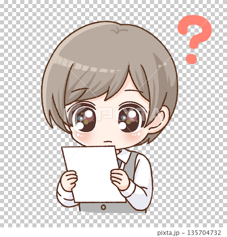 男性工作人員檢查文件的插圖 135704732