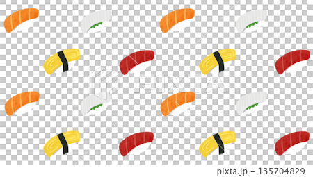 Colorful sushi pattern background 135704829