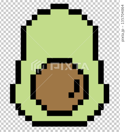 Pixel art illustration of avocado for decoration, food icon, grocery shopping, cartoon, supermarket, print, nature, garden, healthy ingredients, cook book, smoothie, organic fruit, summer vibe Pixel art illustration of avocado for decoration, food icon, grocery shopping, cartoon, supermarket, print, nature, garden, healthy ingredients, cook book, smoothie, organic fruit, summer vibe 135704864